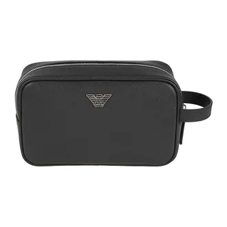 Emporio Armani Logo Plaque Animation Beauty Case - Heren - Tassen - Grijs - Maat: ONE Size