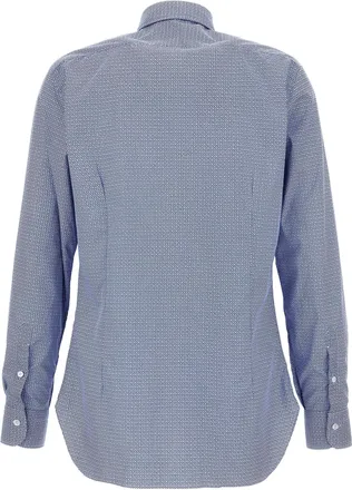 Barba Patterned Cotton Shirt - Blue