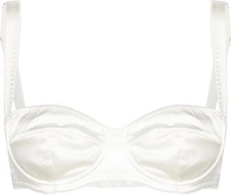 Dolce & Gabbana Satijnen balconette bh met gewelfde rand - Wit