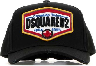 Dsquared2 Zwarte katoenen baseballpet - Heren - Petten - Zwart - ONE Size - Katoen - Accessoires