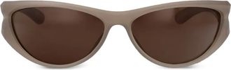 Diesel Occhiali da sole ovali con cut-out - Grigio