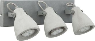 Beliani Applique da parete 3 punti luce di cemento grigio chiaro Mistago iii