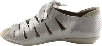 BeautiFeel Womens Edyta Sandal In Silver Snake Print Suede