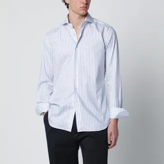 Xacus Travel Tailor Fit shirt white striped