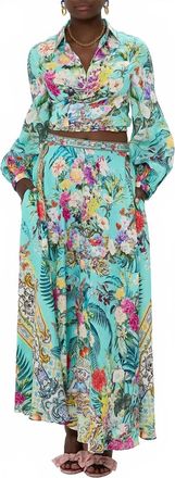 Camilla Maxi Circle Skirt In Gardens Of Queluz