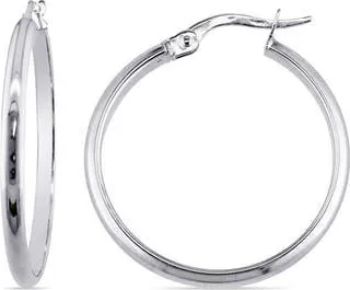 Delmar 25mm Hoop Earrings in White Gold at Nordstrom Rack
