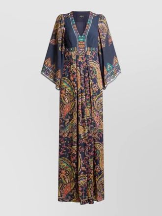 Etro paisley print empire waist long dress