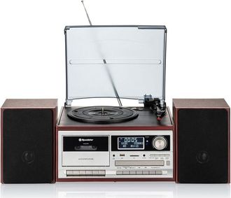 Roadstar Hif-8892d+bt Tocadiscos De Vinilo Vintage, Acabado Madera, Radio Dab Dab+ Fm, Reproductor Cd, Cassette, Usb Madera - Madera