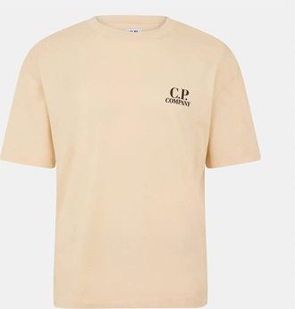 C.P. Company Mens Double Logo Tee - Tan - Size: 38