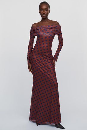 AFRM Off-Shoulder Mesh Maxi Dress