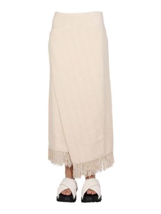 Jil Sander Light Brown Solid Maxi Skirt