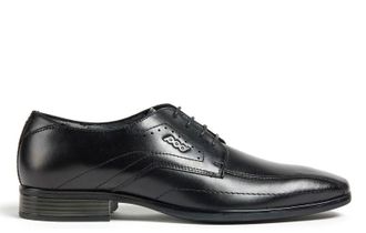 Pod Duke Mens Leather Derby Shoes - Black - Size UK 10