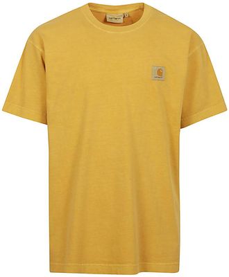 Carhartt Work in Progress Yellow Crewneck Logo T-Shirt
