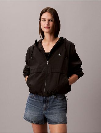 Calvin Klein Jeans Calvin Klein Womens Nylon Relaxed Windbreaker Jacket - Black - XS