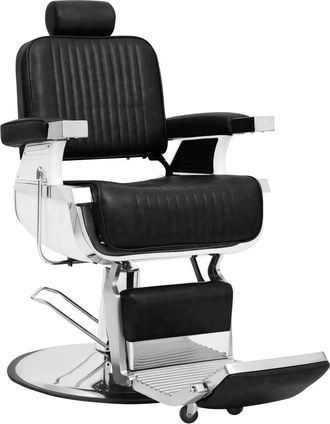 vidaXL Silla De Peluquer&iacute;a De Cuero Sint&eacute;tico Negro 68x69x116 Cm Vidaxl