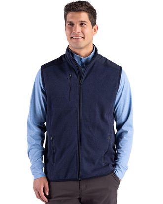 Cutter & Buck Hunts Point Recycled Fleece Mens Hybrid Full Zip Vest