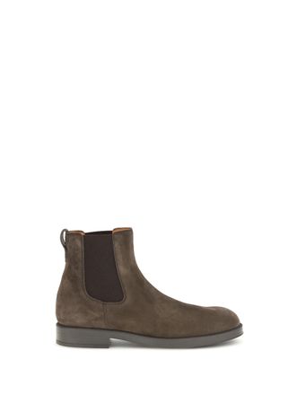 Tod's Mens Chelsea Boots Suede Dark Brown Calf Leather