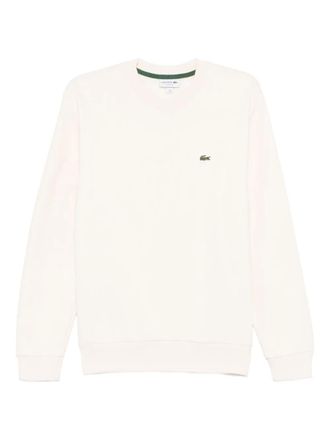Lacoste logo-patch sweatshirt - men - Organic Cotton/Recycled Polyester - L - Neutrals