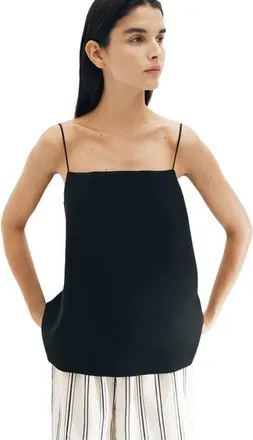 H&M Fine-knit Strappy Top in Black at Nordstrom, Size X-Large