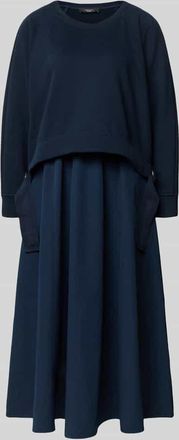 Max Mara Zweiteiliges Sweatshirt-Kleid aus Baumwoll-Mix Modell DESTINO in Marine, Gr&ouml;&szlig;e XXL