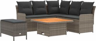 vidaXL Juegos De Muebles 5 Uds. Gris Y Gris Oscuro Rat&aacute;n Sint&eacute;tico Vidaxl