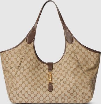Gucci Mercato Large Tote Bag, Beige, GG Canvas