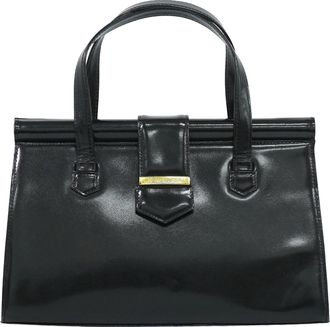 Saint Laurent Vintage Leather Black Leather Handbag (Pre-Owned)