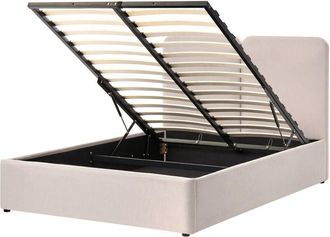 Beliani Ottoman Bed Fabric ARBOIS 140 x 200 cm (EU Double) Beige