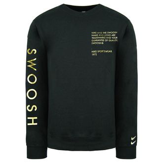 Nike Swoosh Lange Mouw Zwarte Pullover Crew Hals Heren Truien DC2577 010
