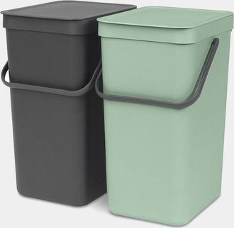 Brabantia Sort & Go Rectangular Pl&aacute;stico Verde, Gris