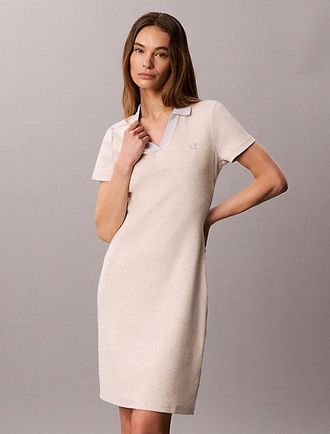 Calvin Klein Vestido Polo Slim De Canal&eacute; De Algod&oacute;n