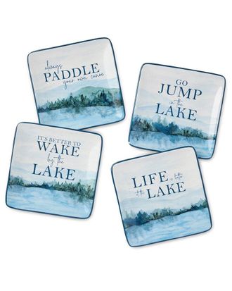 Certified International Wake At The Lake Set Of 4 Canape Plates