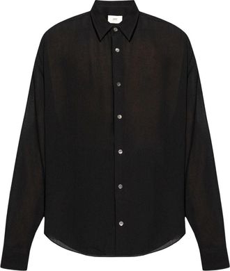 Ami Ami de Coeur button-up shirt - unisex - Viscose - S - Black