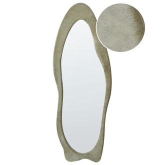 Beliani Espejo De Pared Decorativo Estilo Moderno Con Forma Abstracta Marco Irregular Verde 57 X 160 Cm Reigny