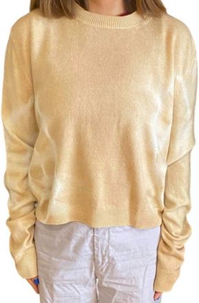 The Elder Statesman Spiral City Crewneck Sweater In Ivory/khaki