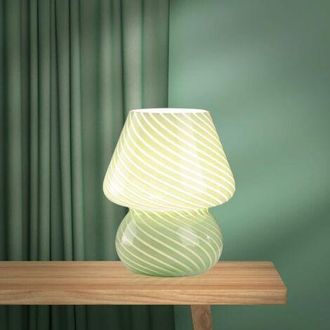 OEM L&aacute;mpara De Noche Con Forma De Hongo, Luz Nocturna De Cristal Para Dormitorio, L&aacute;mpara De Mesilla, Luz Nocturna, Regalo Para Familiares Y Amigos (verde