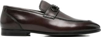 Alberto Gozzi Brown Subtle Metal Detail Leather Flats