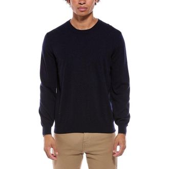 Brunello Cucinelli Mens Navy Wool Crewneck Sweater, Size 46