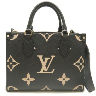 Louis Vuitton Noir Leather Tote Bag (Pre-Owned)