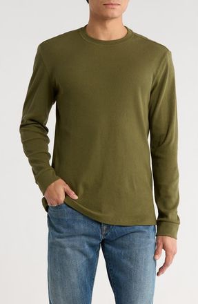 Joe's Crewneck Waffle Knit Long Sleeve T-Shirt in Army at Nordstrom Rack, Size Xx-Large
