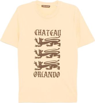 Chateau Orlando logo-print T-shirt - men - Cotton - L - Yellow