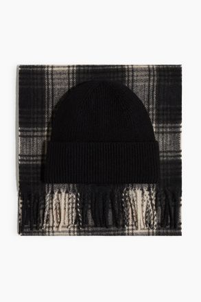 H&M 2-teiliges Set mit Schal und Beanie - Schwarz