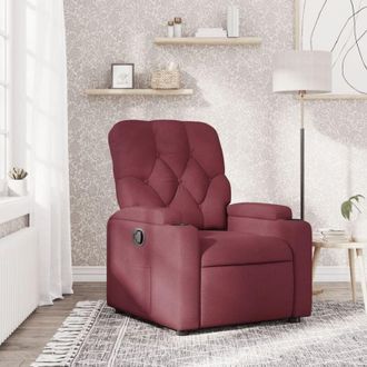 vidaXL Poltrona Reclinabile in Tessuto Rosso Vino - Vidaxl
