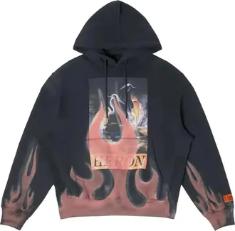 Heron Preston Heron Times Flames Hoodie Black HMBB024S23JER0071025