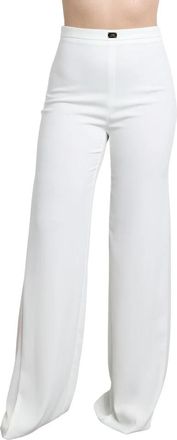Elisabetta Franchi Stijlvolle Damesbroek - Dames - Wijde Broeken - Wit - XS - Broeken