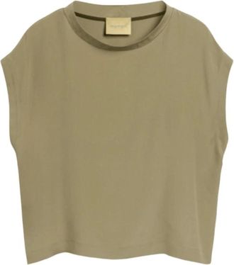 Momoni Mouwloze Blouse - Dames - T-shirts - Groen - L - Tops
