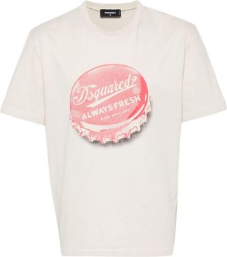 Dsquared2 graphic-print cotton T-shirt - men - Cotton - M - Neutrals