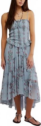 Free People Alejandra Midi Dress In Soft Blue