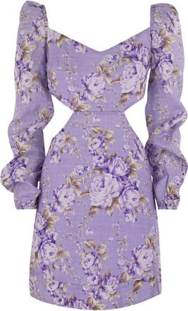 MC2 Saint Barth Womens Jara - Mini Dress With Flowers - Lilac Cotton - Size X-Small