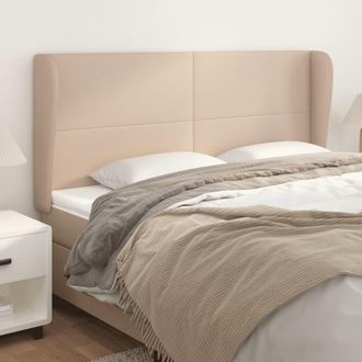 vidaXL Cabecero Con Orejas Cuero Sint&eacute;tico Capuchino 183x23x118/128 Cm Vidaxl